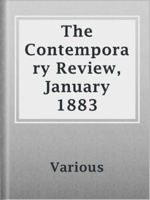 cover image of The Contemporary Review, January 1883